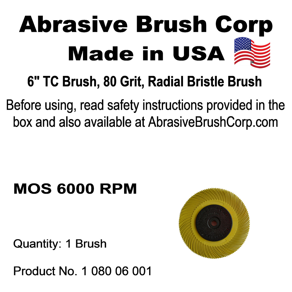 6" TC Brush 80X, 1 Brush per Box