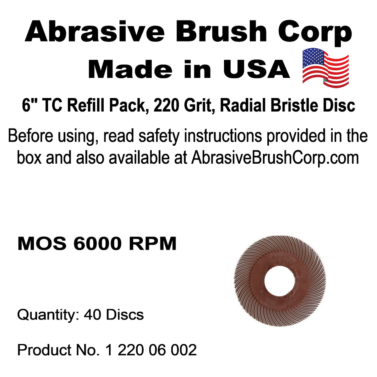 Radial Disc, 6" TC 220X, Box of 40 discs