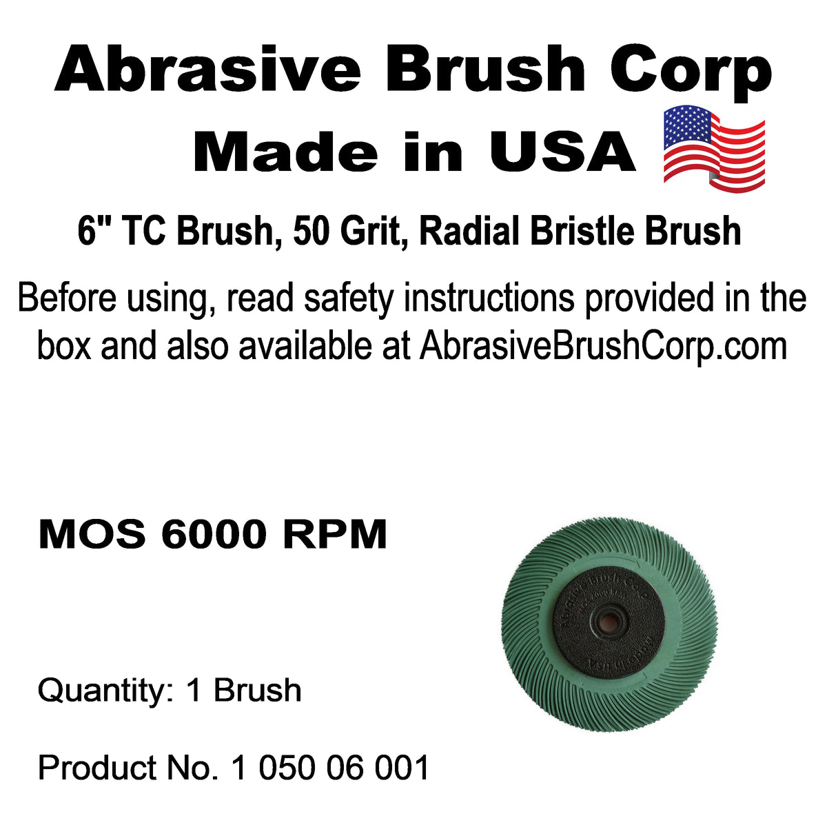 6" TC Brush 50X, 1 Brush per Box