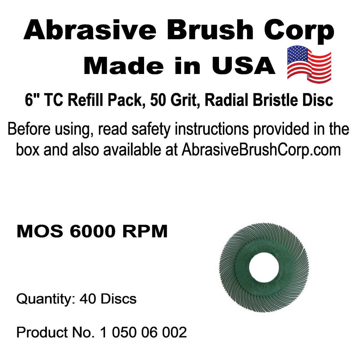 Radial Disc, 6" TC  50X, Box of 40 discs