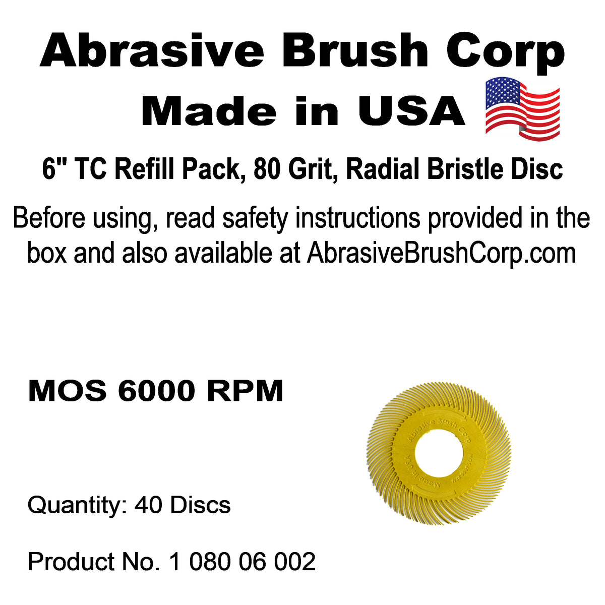 Radial Disc, 6" TC  80X, Box of 40 discs