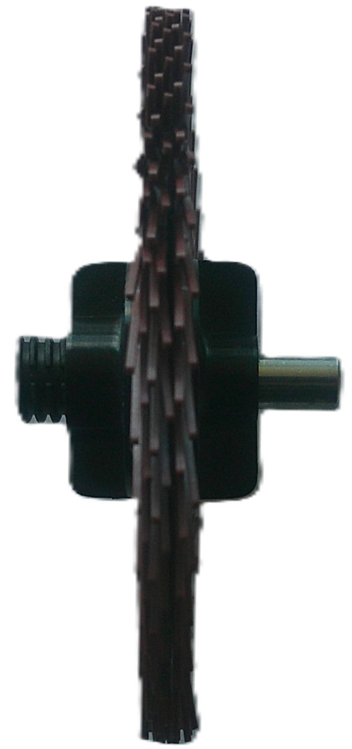 3" TC 220X, 3 Ply Brush, 1/4" Steel Shaft, Reusable Adapter
